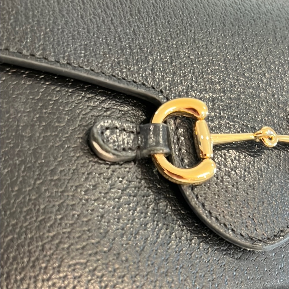 Gucci Black and Gold Crossbody Bag with Horsebit Detail - Picture 13 of 13